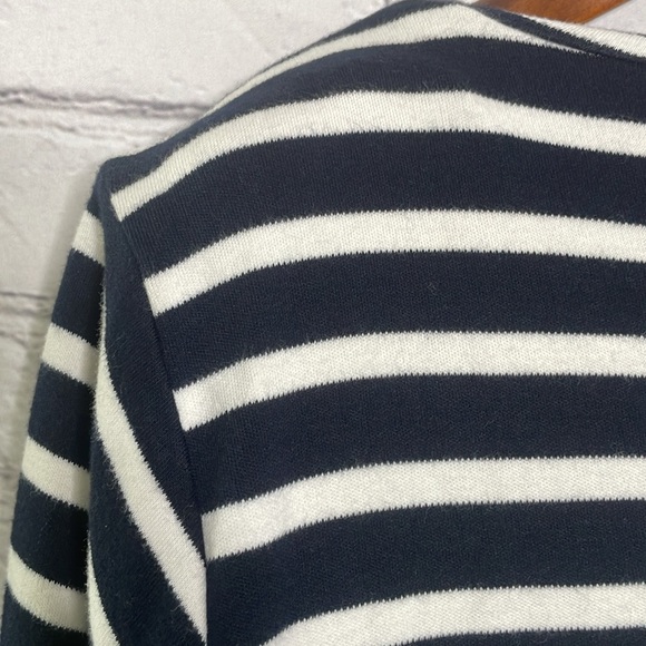 Talbots Woman’s Navy Striped Embellished V-Neck Long Sleeve Dress Size 2X New - Picture 14 of 16